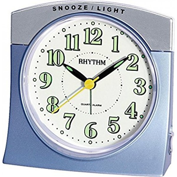 Rhythm(Japan) Snooze Beep Alarm Metallic Blue Value Added Alarm Clock 10.0x10.0x5.5cm
